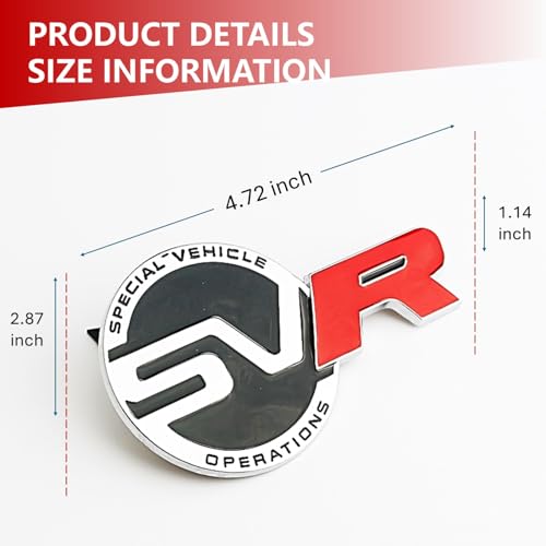 Image of Special Vechicle Symbol R-Dynamic Sports 3D Badge,Car Body Trunk Fender R-Dynamic Emblem Logo Sticker Compatible with Jagvar Land R0ver Accessories (SVR Chrome)
