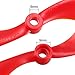 uxcell RC Propellers CW CCW 8045 8x4.5 Inch 2-Vane Fixed-Wing for Airplane Toy, Nylon Red 2 Pairs with Adapter Rings