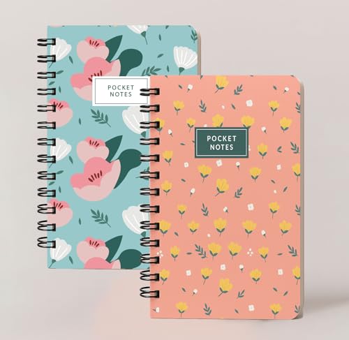 Image of mudrit Pocket Size Notebook, Small Spiral Diary, 120 Plain Pages, 90 GSM ideal for Gratitude List, Daily Goals Planner, To Do List Organiser, Size A6