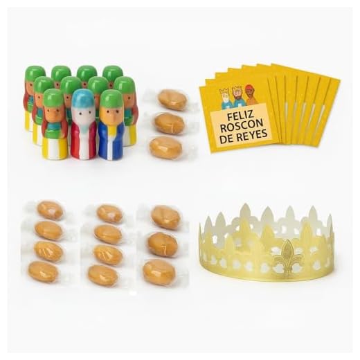 10 Coronas, Regalo Sorpresa y Haba para Roscón de Reyes (10 Unidades)