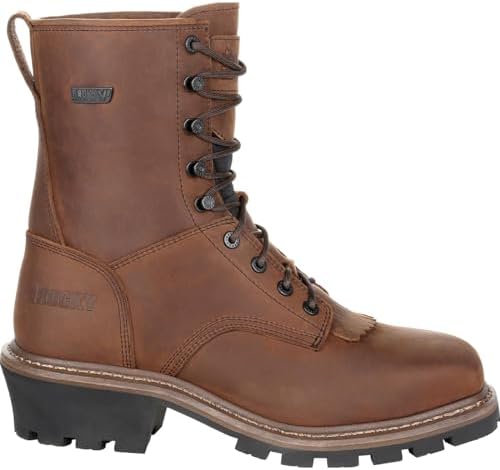 Rocky Men's Square Toe Logger Industrial Boot, Dark Brown, 9 | Image 6