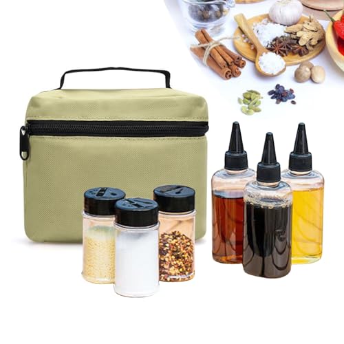 RoseFlower 6 pcs Portatile Bottiglia di Porta Condimento, Porta Sale Olio da Viaggioper Esterni Vaso di Spezie Condimento Trasparente e Bottiglia di aceto Contenitore per Il Trasporto Viaggi Campeggio
