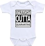 Straight Outta Quarantine Funny Baby boy Gifts Infant Bodysuits (Newborn) White