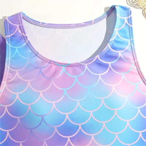 Traje de baño para niña de 4 piezas con vestido de playa bohemio estampado 2