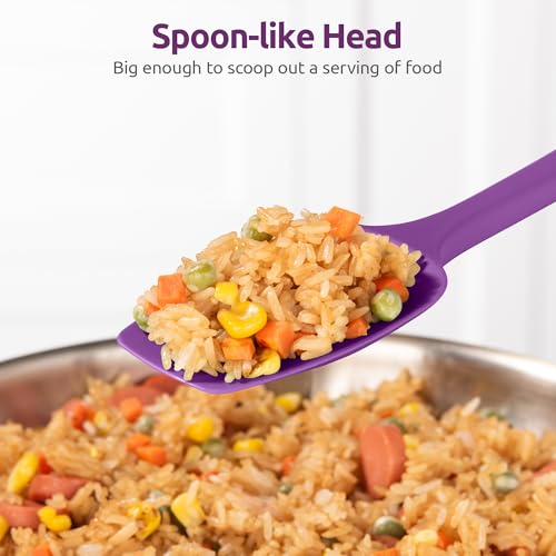 Image of U-Taste Silicone Cooking Spoons 600ºF Heat Resistant Spatula, 2Pcs, Purple