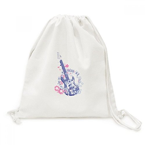 Sac de voyage en toile et sac à dos cordon avec motif guitare pour adulte et adolescent