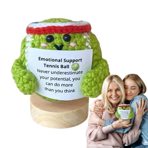 Crochet Positive - Bola de tejer con cita motivacional, bola de ganchillo de apoyo emocional con cita para el hogar y el trabajo de escritorio