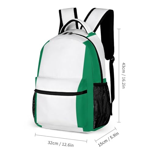 Nigeria Flag Cute Backpacks Set Lightweight Lunch Bag Aesthetic Pencil Cases for Travel Work2