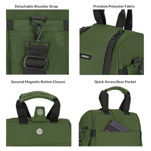 Image of Carriall Lunch Bag for Office | Water-Resistant Tiffin Bag for Office, College, School & Picnic | 8L Reusable Lunch Box Bag for Men, Women (Olive Green)