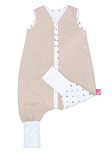 Motherhood Babyslaapzak van katoen met benen gevoerd door Motherhood - knuffelige babyslaapzak Öko Tex Standard TOG 2, maat: 1,5-2,5 jaar, vierkante abrikoos - Afbeelding 3