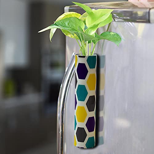 TrustBasket Bramble Magnetic Planter for Fridge | Rust Resistant Hydroponic Plant Holder Vase with Double Magnets | Decorative Planter for Flowers and Money Plants.