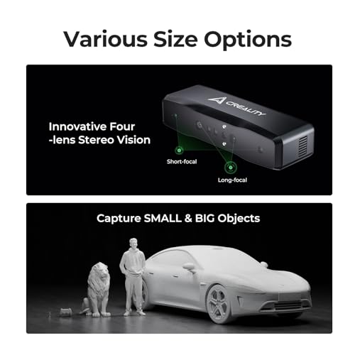 Creality Otter Lite Basic 3D-Scanner, 0,05 mm Präzision, Innovatives Vier-Augen-Design, für alle Größen geeignet, 30FPS, One-Shot3D, DOE3D-Strukturlichttechnologie