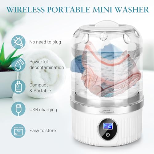 Underwear Washing Machine | Mini Portable Washing Machine with Rechargeable 3000mAh | Compact Deep Cleans Underwear, Baby Clothes | Ultra-Lightweight for Apartment, Dorm, RV, Travel & Hotel Use - Image 3