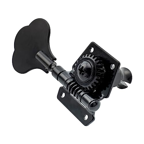 Image of Musiclily Basic 2R2L 24:1 Ratio Open Gear Machine Heads Tuners Tuning Pegs Keys with Clover Button for Ibanez Style Electric Bass, Black