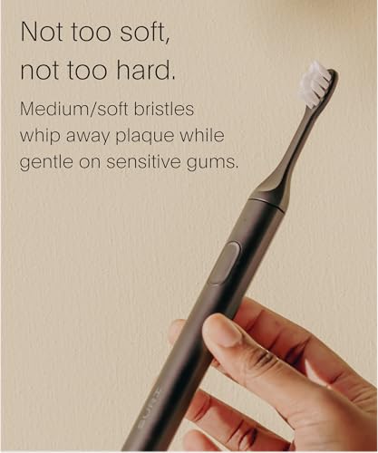Image of SURI Recyclable Plant-Based, Electric Toothbrush Heads - Long Lasting Replacement Heads | Compatible Only Sonic Electric Toothbrush - Midnight Black, Pack of 3