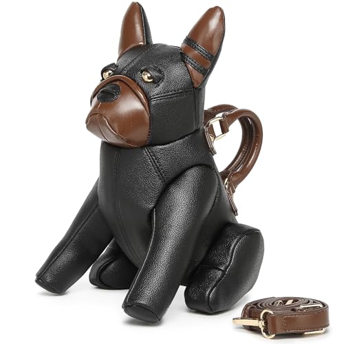 Image of Lyuxhetaokdiq Women PU Leather Unique Novelty Dog Shaped Crossbody Shoulder Bag Handbag Purse