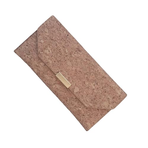 Generic Cork RFID Threefold Wallet Natural Cork zipper women wallet purse Eco Friendly Gift Vegan pouch (Natural cork)