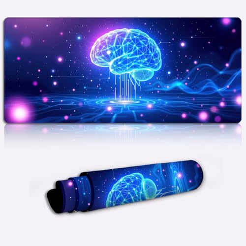 Tapis de souris de jeu cerveau numérique illuminé pour bureau et maison 900x400x4mm