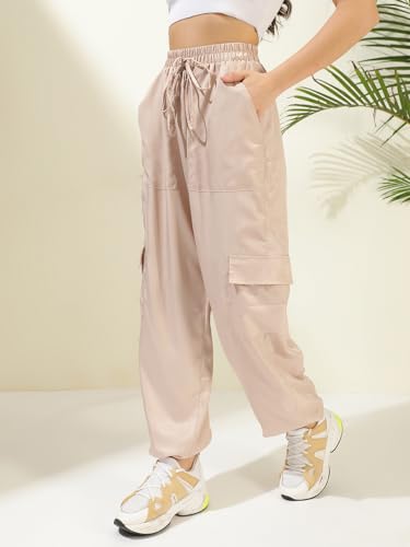 Image of KOTTY Women's High Rise Relaxed || Straight || Joggers Fit Cargo's for Pants || Trousers