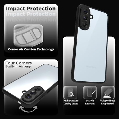 Image of RIGGEAR Shockproof Sleek Hybrid Armor Back Cover Case for Samsung Galaxy A57 5G (Clear PC + Black TPU Bumper)