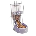 1L Rabbit Cage Automatic Feeder Food Dish Small Animal Bin Feeder with Lid for Bunny Cat Ferret Chinchilla Guinea Pig