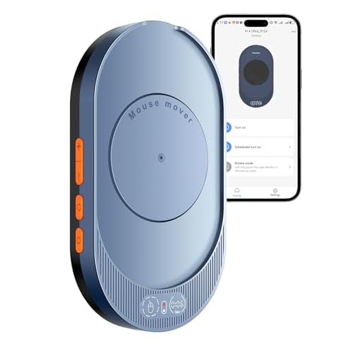 Vaydeer M4 Utra Mouse Mover mit App – nicht erkennbare Maus Rührwerk mit Fernbedienung und Timer-Funktion – unbemannte Bewegungssimulation für PC-Wecker – blau