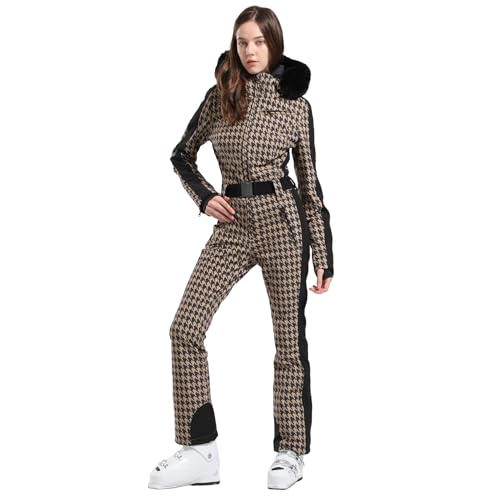 IMPHUT Women's One Piece Ski Suits Slim Waterproof Jumpsuits Windproof Snowsuit Insulated Ski Jumpsuit Skiing Sports