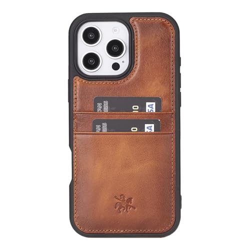 Étui anti-chute iPhone 16 Pro cuir pleine fleur avec sécurité RFID intégrée