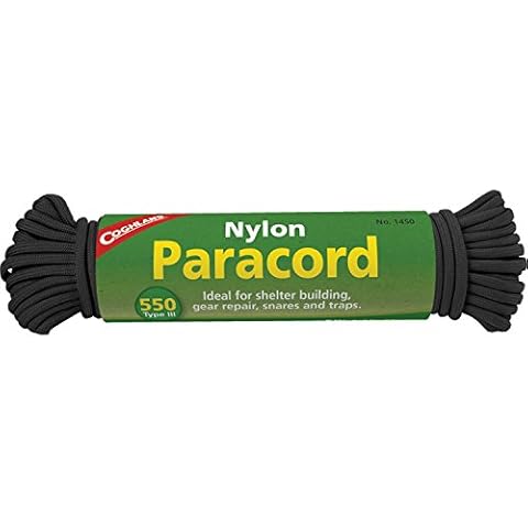 Coghlan's 550-Pound Nylon Paracord, 50-Feet, Black Cover