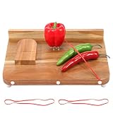 Tabla de cortar adaptativa de madera con pinchos, superficie lisa, tabla de cocina para discapacitados con fondo antideslizante para verduras, frutas y carnes
