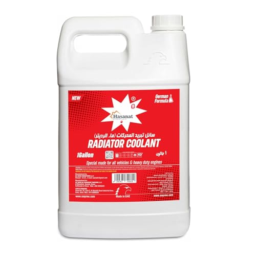 Hasanat Essentials Radiator Coolant Red German Formula 1 Gallon Long-Life Antifreeze for All Vehicles (1 Gallon)