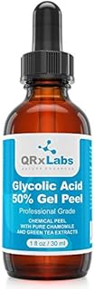 Glycolic Acid 50% Gel Peel with Chamomile and Green Tea Extracts - Professional Grade Chemical Face Peel for Acne Scars, Collagen Boost, Wrinkles, Fine Lines - Alpha Hydroxy Acid - 1 Bottle of 1 fl oz