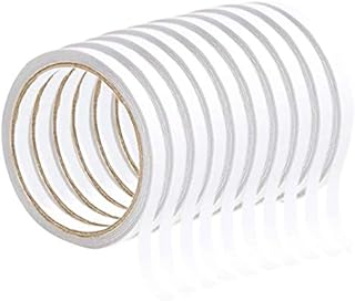 Yesoa 10 Pack 110 Yards Double-Sided Tape Adhesive Sticky Tapes For Arts and Crafts, DIY and Office,Each Roll 10 M/11 Yard, Width: 0.24 Inch (6 mm)