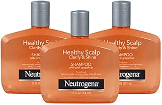 Neutrogena Exfoliating Healthy Scalp Clarify & Shine Shampoo for Oily Hair and Scalp, Anti-Residue Shampoo with Pink Grapefruit, pH-Balanced, Paraben & Phthalate-No, Color-Safe, 12 Fl Oz (pack of 3)