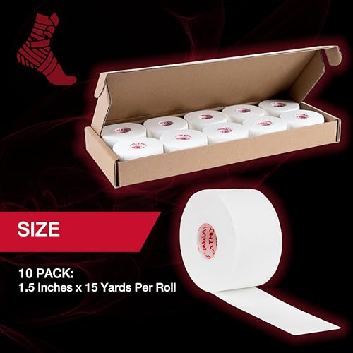 Image of Mueller Sports Medicine Premium Athletic Tape, 10 Pack, White - Quality Hospital-Grade Athletic Tape, Easy to Tear for Fast & Effective Taping, 1.5 inch x 15 Yards Per Roll
