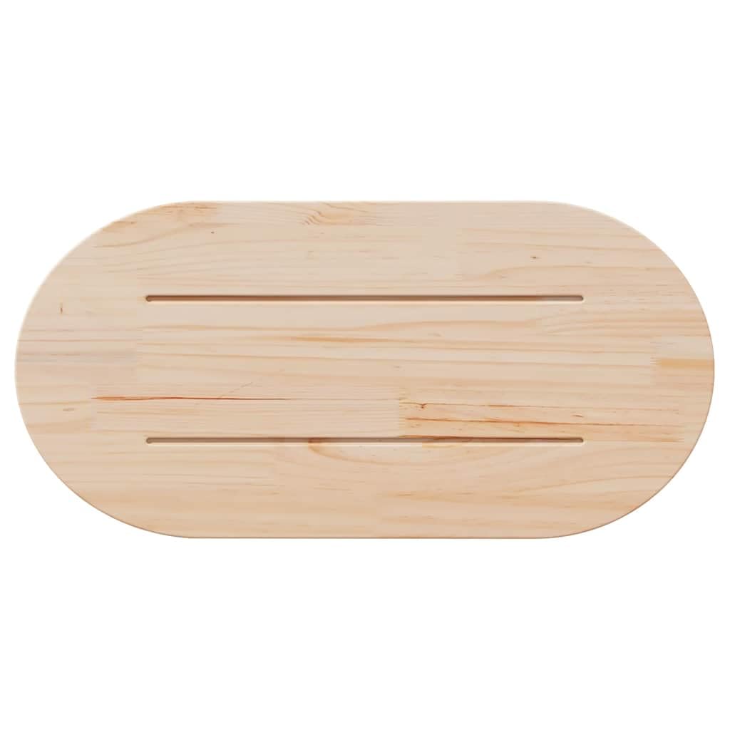 Tischplatte Weiß 90x45x2,5 cm aus massivem Kiefernholz oval für DIY BAU, Ersatz, Möbel, Esszimmer, Wohnzimmer, Büro, Küche, Garten, Schutzauflage und Restauration
