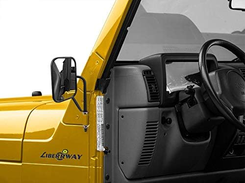 Door Off Mirror Compatible with Jeep Wrangler JK JL JT Rectangular Off-road Morror Side View Mirror, 2PACK