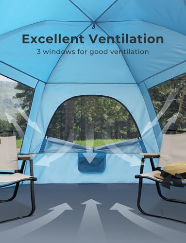 Glymnis Beach Tent 5-6 Person Pop Up Beach Tent Sun Shelter Beach Shade UPF 50+ Anti UV Outdoor Family Tent Easy Up image 3