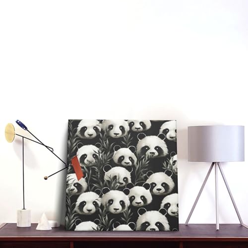 Toile murale panda noir et blanc - Tableau déco chambre moderne - 3