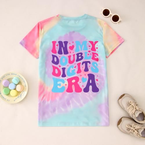 Image of IZYJOY in My Double Digits Era Shirts Girls 10th Birthday T-Shirts 10 Years Old Birthday Party Short Sleeve Summer Tee Tops