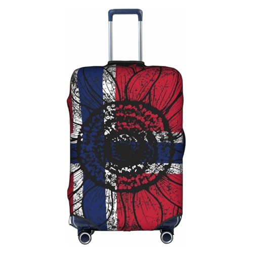 Travel Luggage Cover Vintage Sunflower Norway Norwegians Flag Fashion Washable Baggage Suitcase Protector Fit For Luggage Large