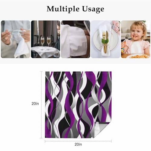 Servilletas de Tela Set de 4 50x50 cm Morado miniatura 5