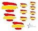 REGALOS ESTRELLA AZUL Pegatinas Banderas de España, Pack de 10 Stickers Pegatina España