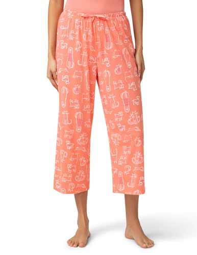 Image of HUE Women's Summer Vacation Pajama Separates, Soft, Whimsical Print Pjs with Tropical Beach Themes, Flip Flops, Cocktails