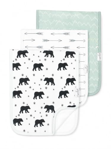 Image of Copper Pearl Premium Baby Burp Cloths - 3-Pack Large Cotton Burp Cloths, Extra Soft Spit Up Rags with 3 Absorbent Layers, Perfect for Baby Boy and Baby Girl Gifts