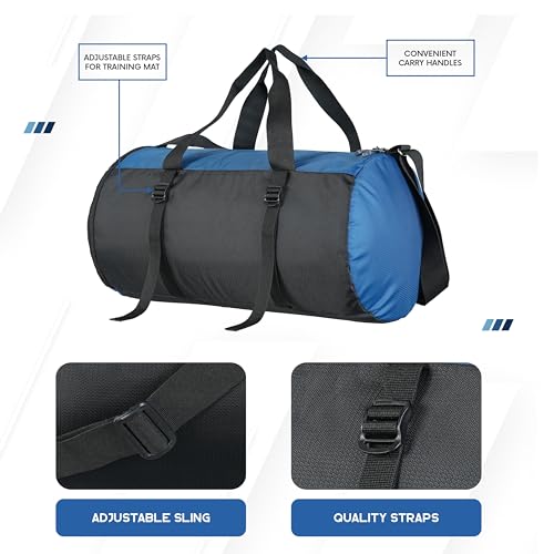 TRAWOC 30L Gym, Sports & Travel Duffle TMPB02, Unisex Duffel Bag with Shoe Compartment | 3-Year Warranty, EnglishBlue 5 41+tmLHtdBL