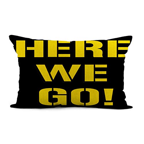 Topyee Throw Pillow Cover 12x20 Inch Pittsburgh Here We Go Steelers Football Home Decor Pillowcase Lumbar Pillow Case Cushion Cover for Sofa Couch Bed