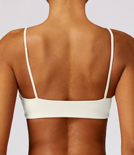 Comper Women's Sports Bra with Thin Straps Stretchy Wirefree Workout Bras Lightweight Workouts Bralette with Removable Pads3