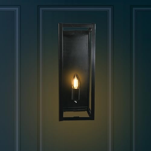 Image of SINOMAN Metal Wall Light For Living Room Modern /Wall Lamps For Bedroom /For Living Room /Wall Lights For Home Decoration /Bedside Wall Lamp (Wl Rectangle, Without Bulb)