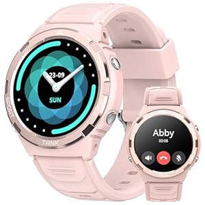 AMAZTIM Smart Watches for Women,Lightest Fitness Tracker with 5ATM Waterproof,Answer/Dial Calls,1.3’AMOLED Ultra HD Display,AI Voice Assistant 24H Sleep/Heart Rate (Black) (Pink)